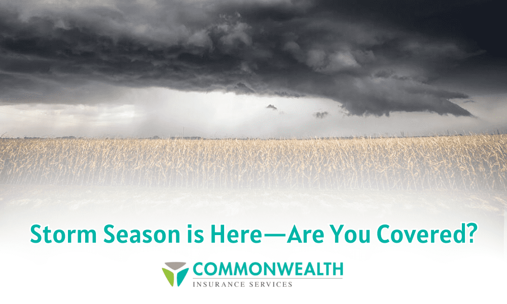 Storm Season is Here—Are You Covered? - Stormy Field with the agency logo and text saying 'Storm Season is Here - Are You Covered?